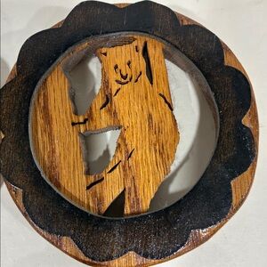 Set/8 Wooden Coaster Set with Holder Jigsaw Coasters With Animal Designs in Wood